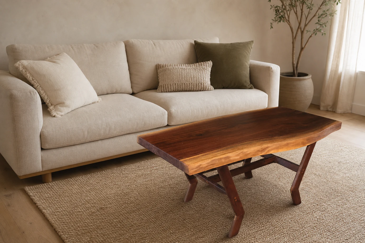 Live-edge coffee table