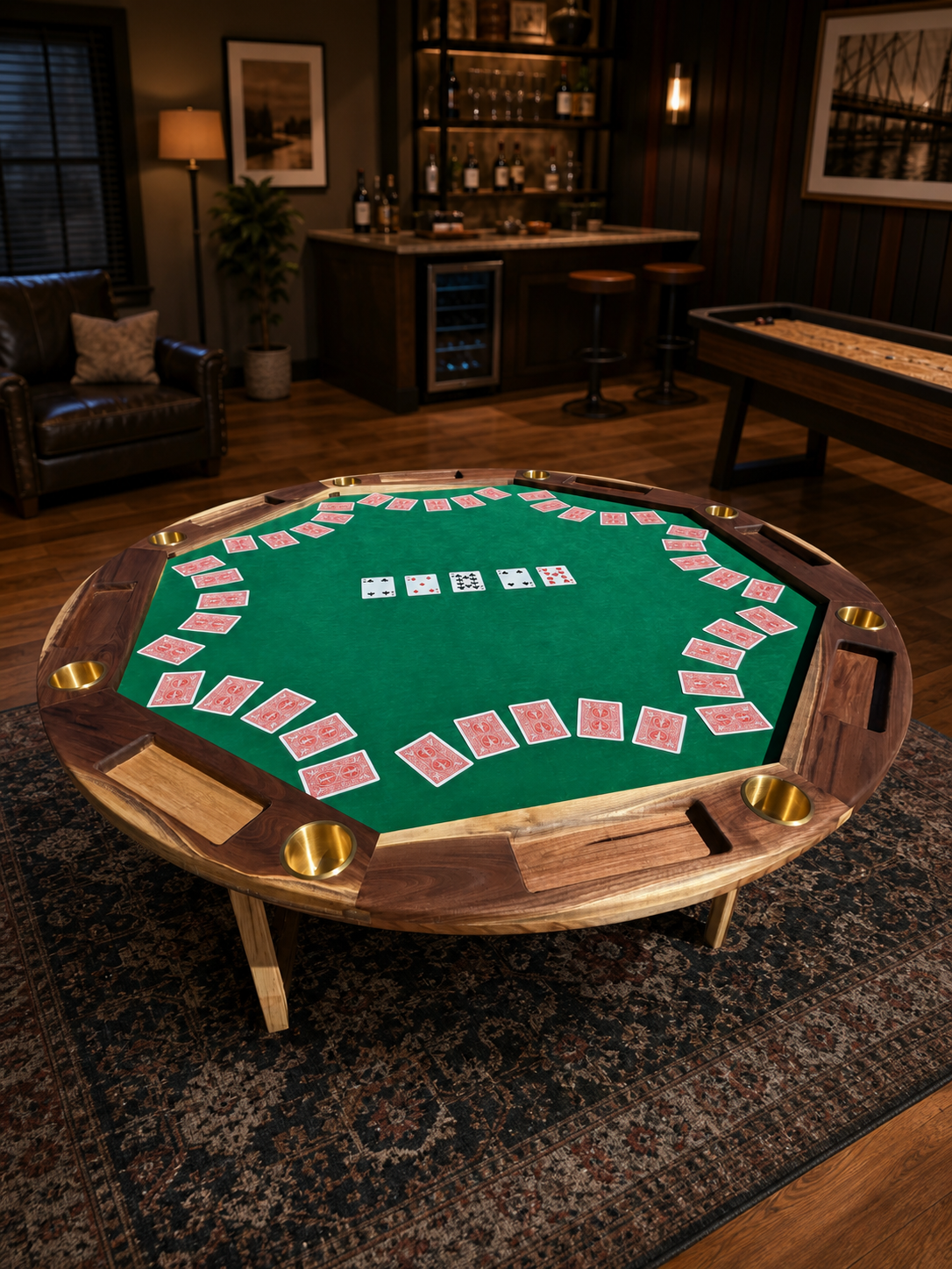 Custom black walnut poker table